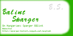 balint sparger business card